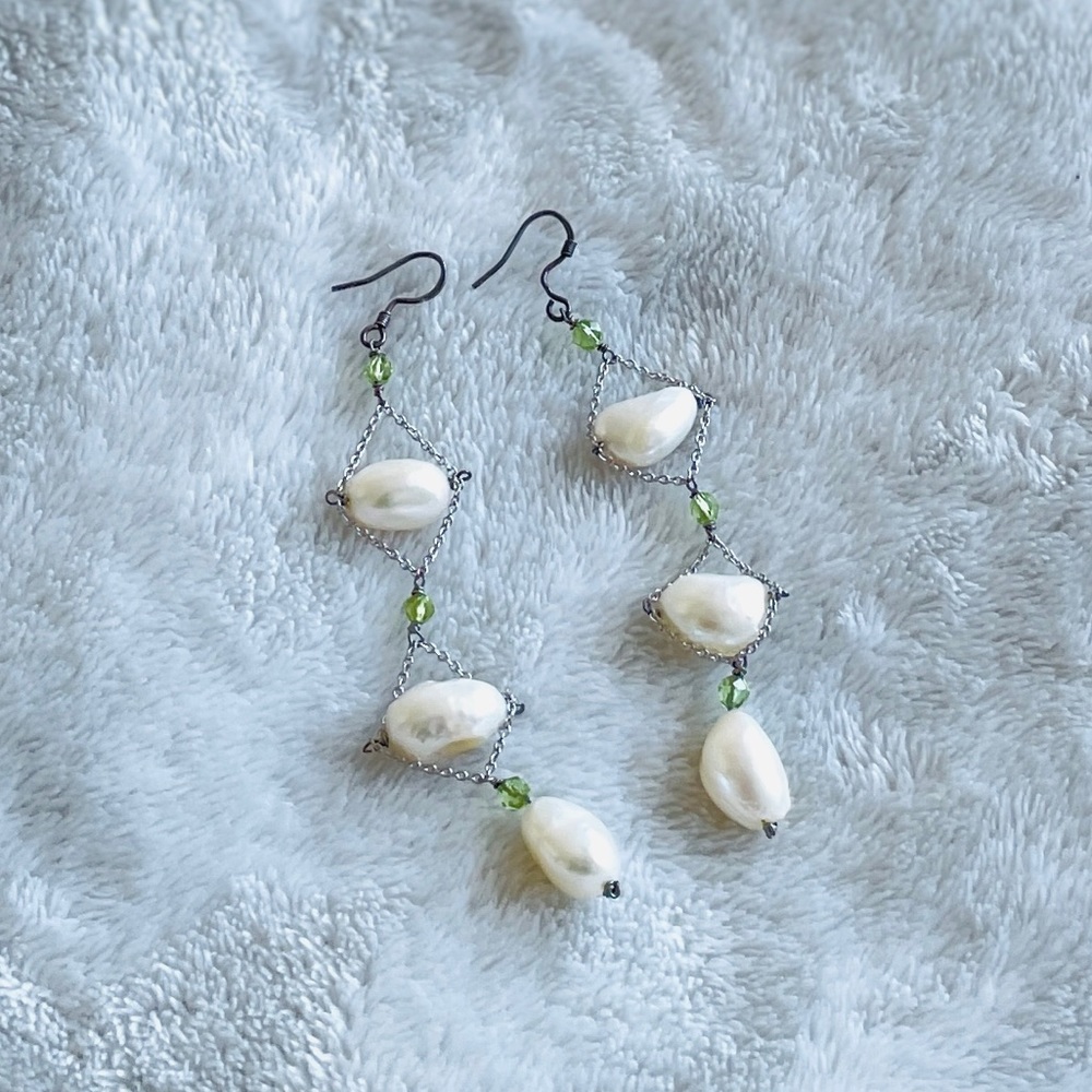 New Pearl Drop Earrings Sterling Silver
